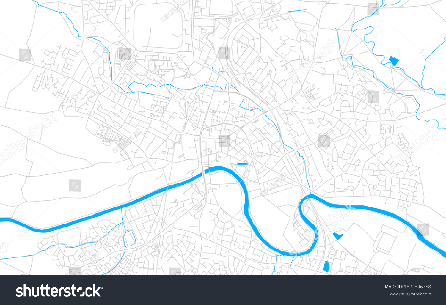Bright vector map of Hereford, England with fine - Royalty Free Stock ...
