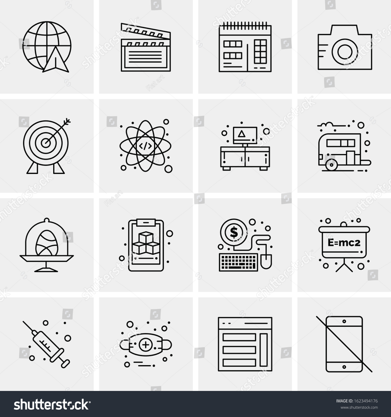 Business Icon Set. 16 Universal Icons Vector. - Royalty Free Stock ...