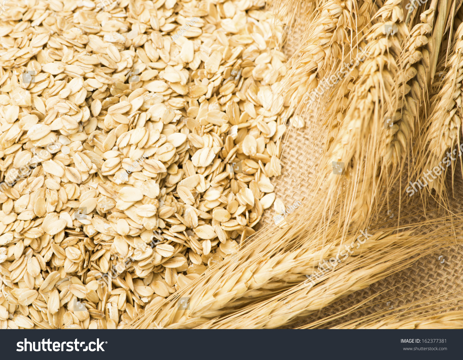 wheat and oats on the burlap #162377381
