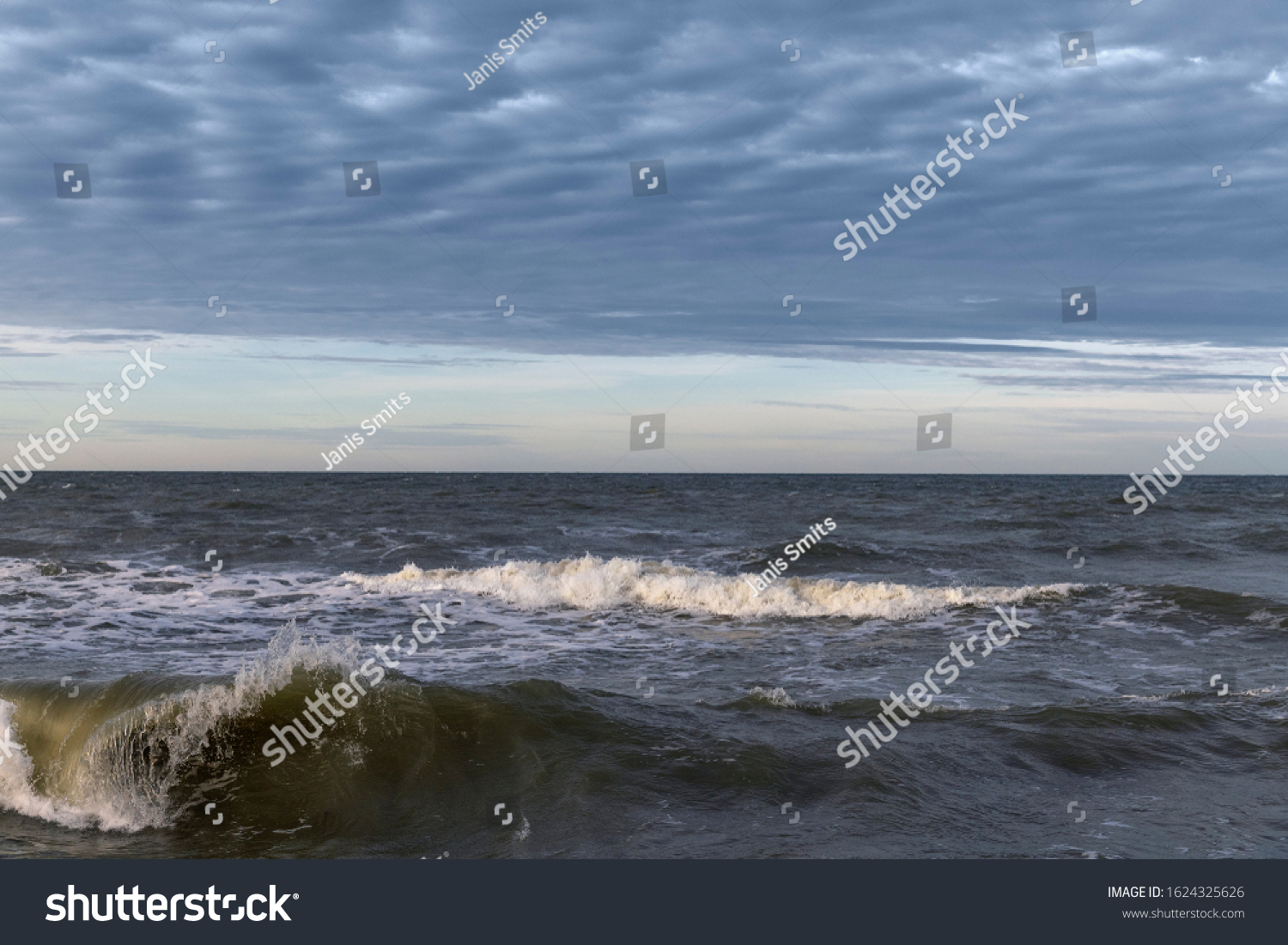 Baltic sea in cloudy and windy day. #1624325626