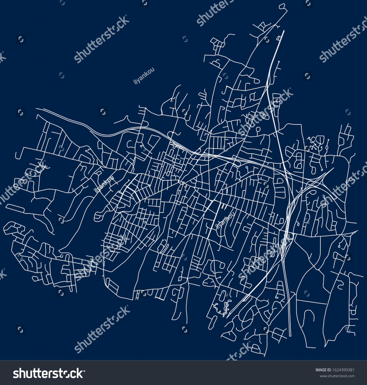 Road map of Meriden, Connecticut, in vector - Royalty Free Stock Vector ...