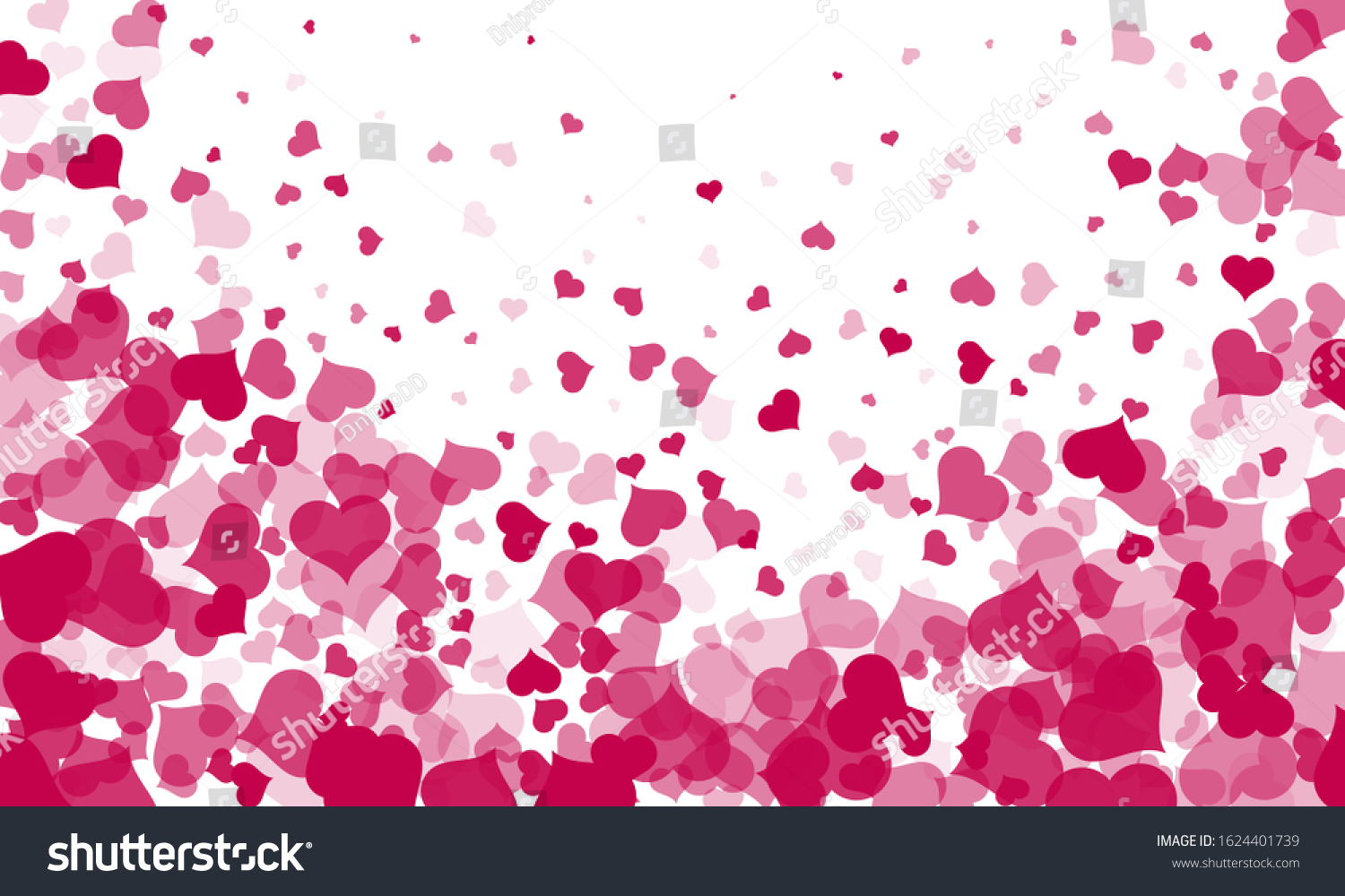 Happy Valentines Day Background Abstract Hearts Royalty Free Stock Vector 1624401739 