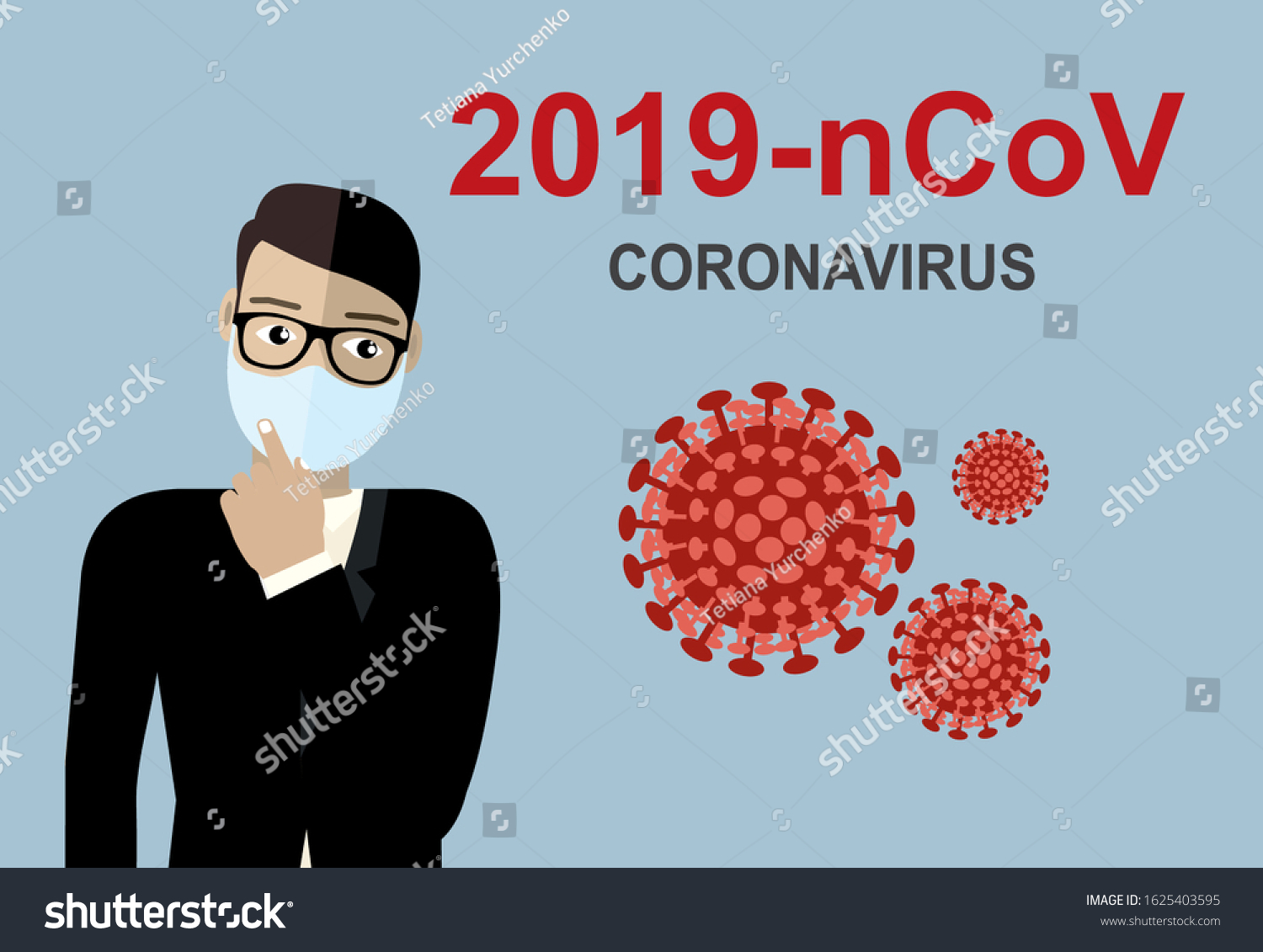 Wuhan coronavirus 2019-nCoV concept.Dangerous chinese nCoV coronavirus, SARS pandemic risk alert. Chinese virus. Vector illustration #1625403595