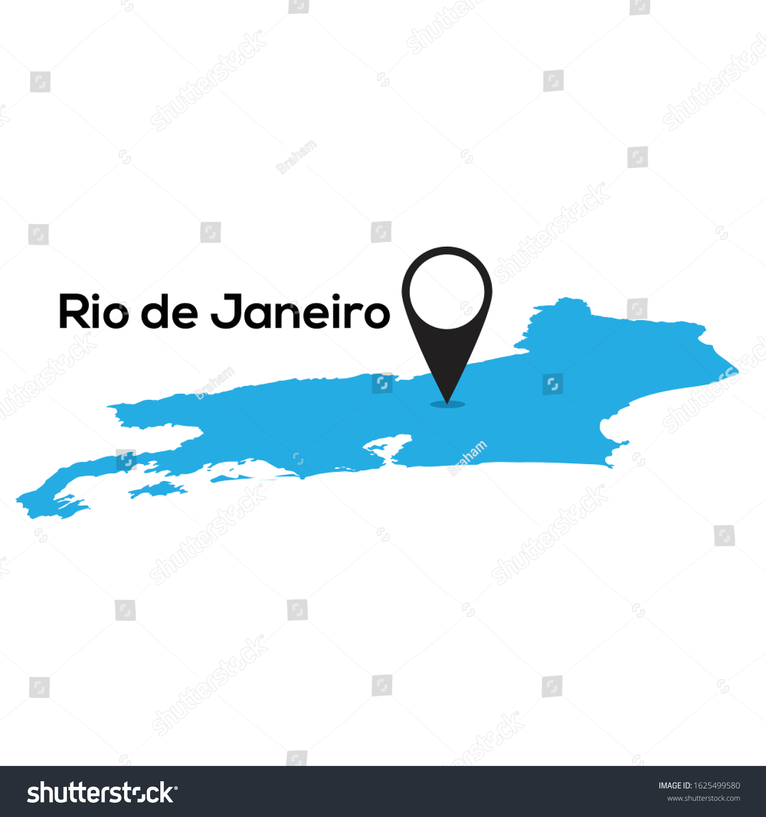 Rio De Janeiro City 3d Map Location Perfect To Royalty Free Stock Vector 1625499580 7706