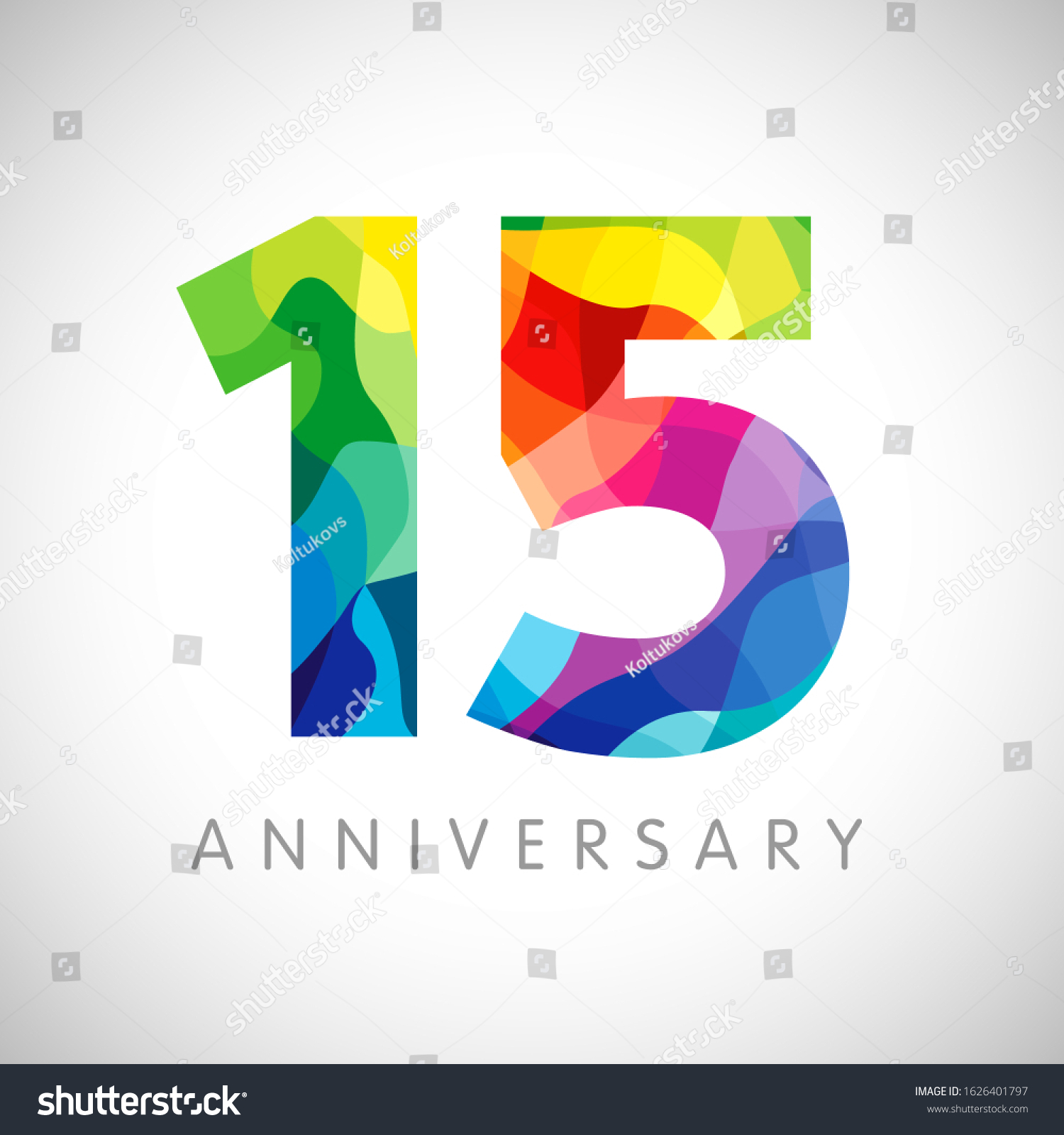 15 Th Anniversary Numbers. 15 Years Old Logotype - Royalty Free Stock ...