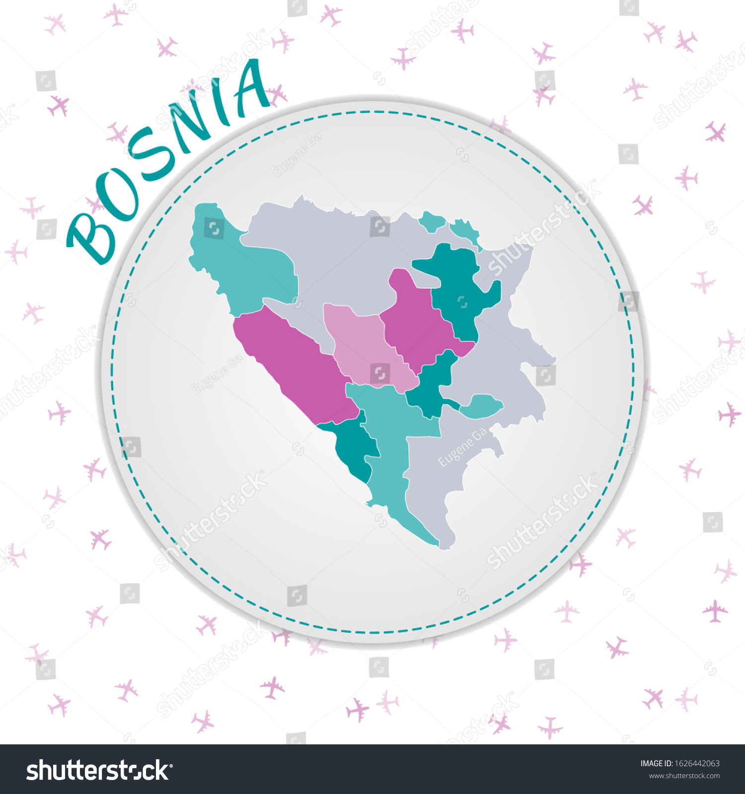 Bosnia Map Design Map Of The Country With Royalty Free Stock Vector   Avopix 1626442063 