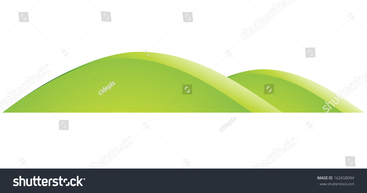 Illustration of Green Hills Cartoon isolated on a white background #162658094