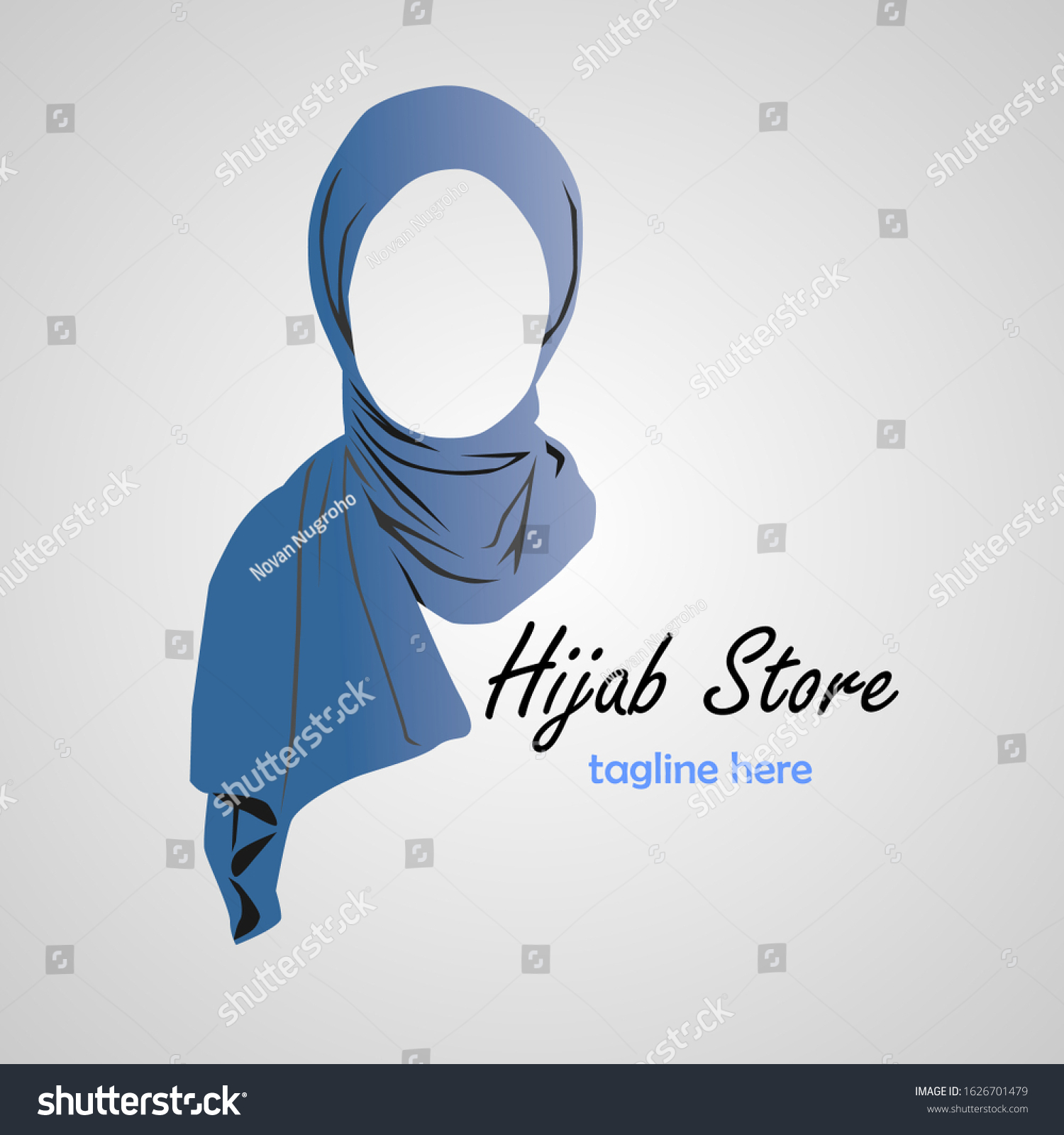 Muslimah hijab logo vector illustration design - Royalty Free Stock ...