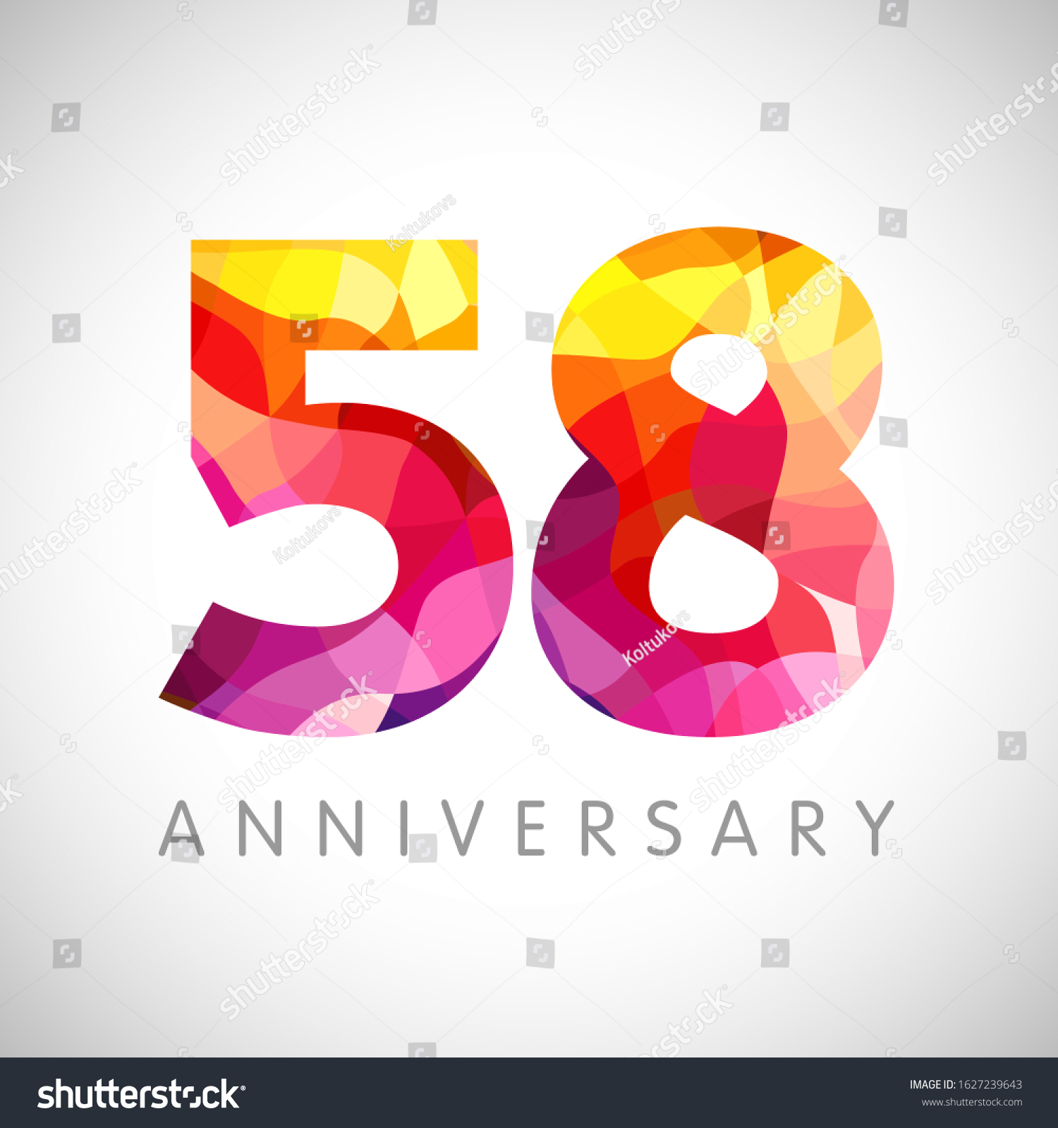 58 th anniversary numbers. 58 years old facet - Royalty Free Stock ...