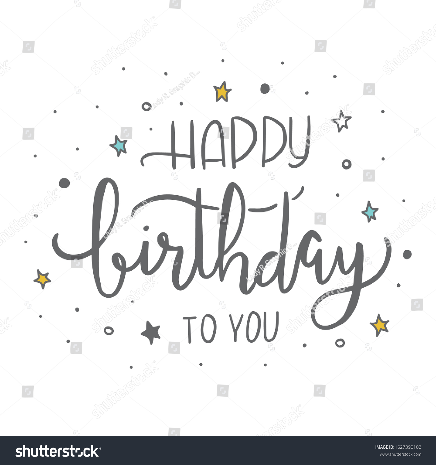 Happy Birthday To You Card - Royalty Free Stock Vector 1627390102 