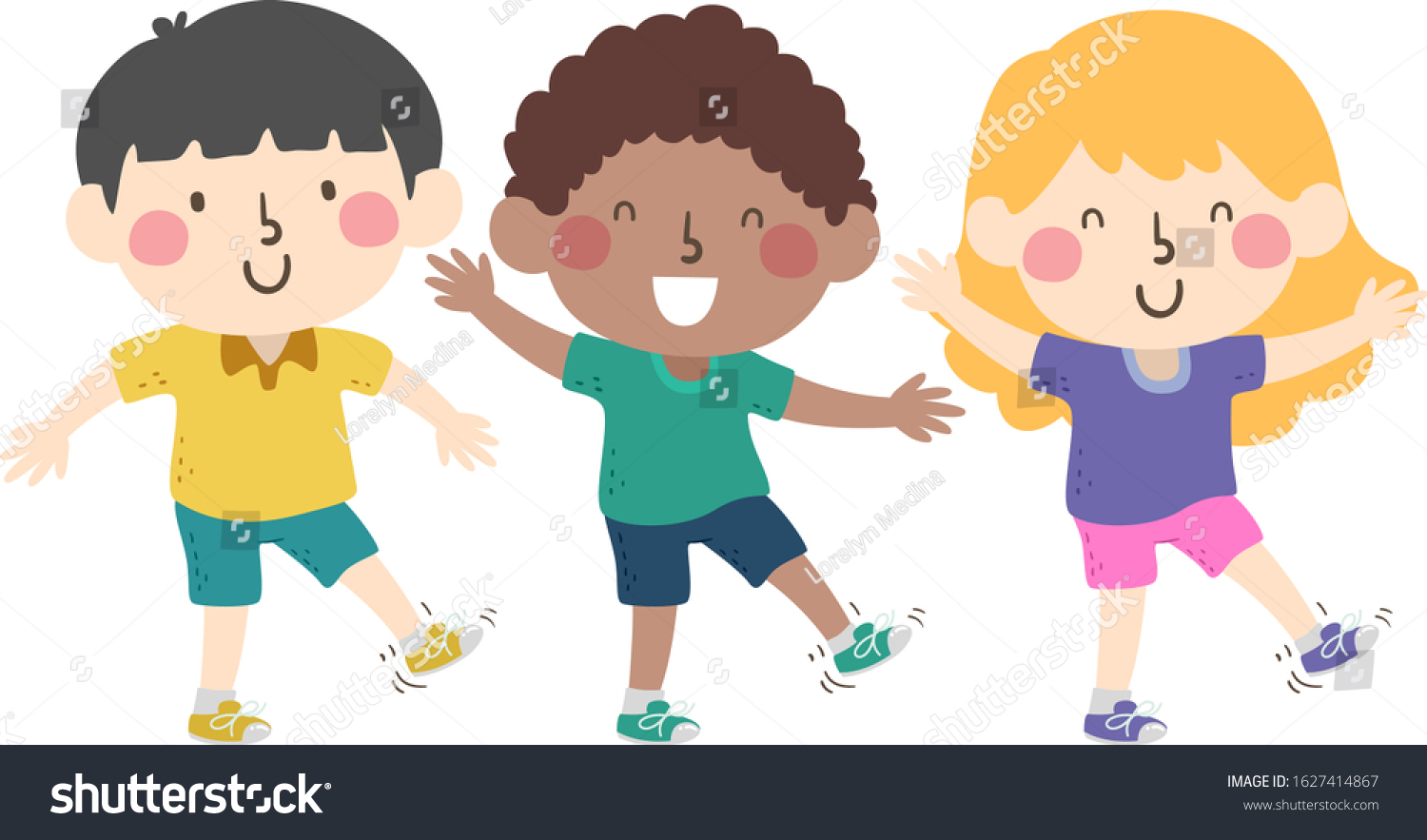 Illustration of Kids Student Lifting and Shaking - Royalty Free Stock ...