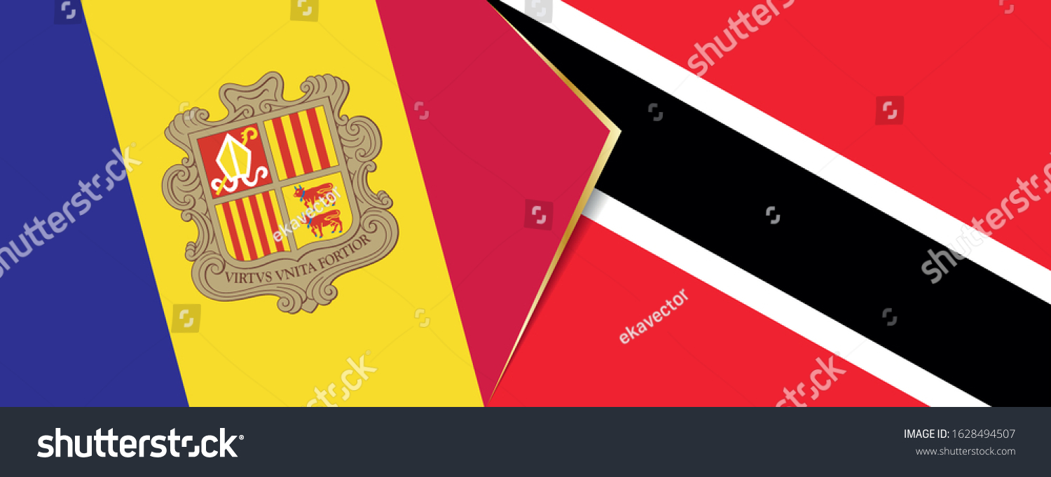 Andorra And Trinidad And Tobago Flags Two Royalty Free Stock Vector 1628494507 9721