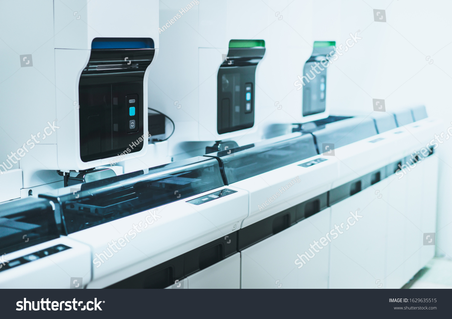 Automated blood testing equipments in line  #1629635515