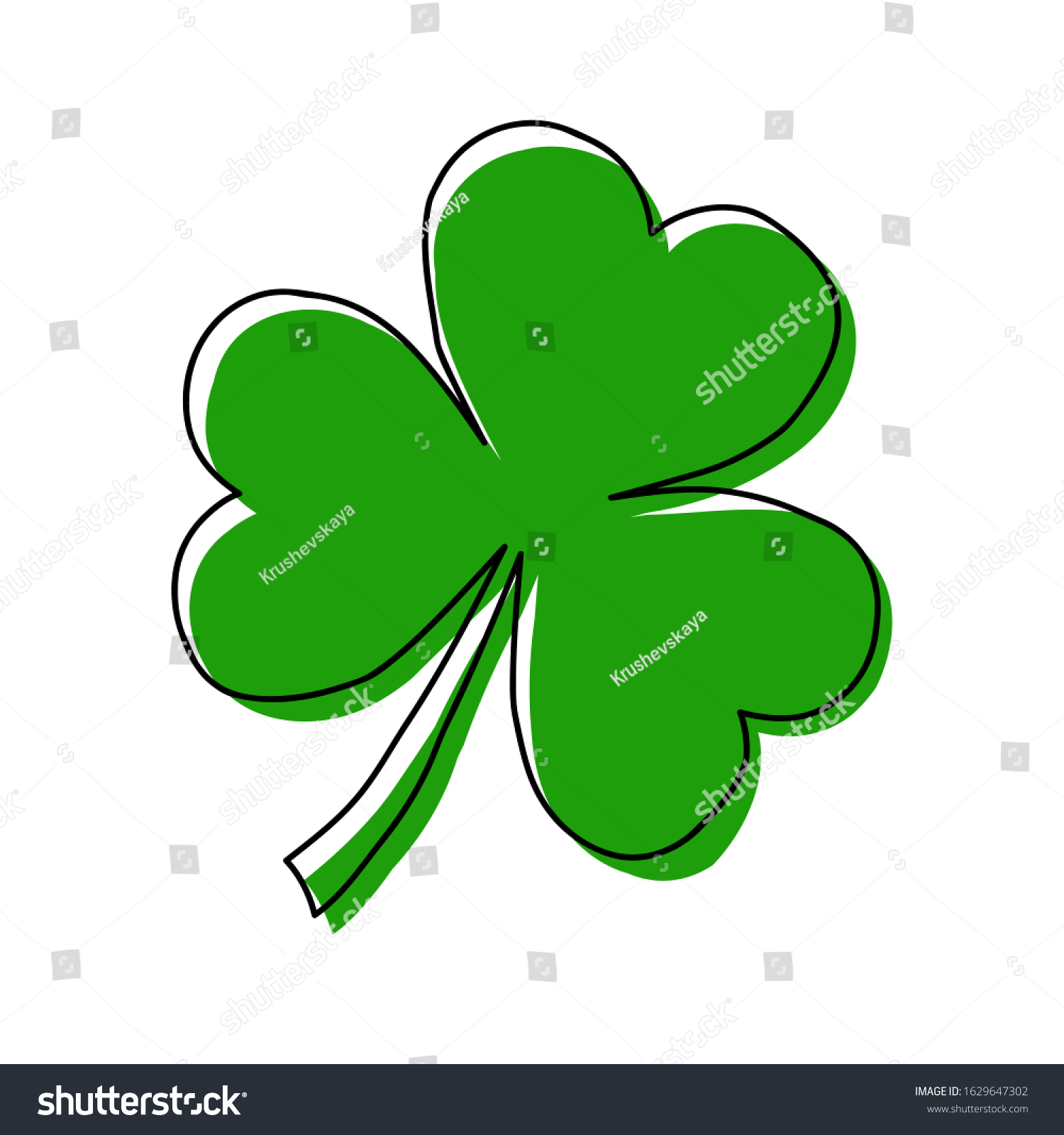 illustration of green shamrock in grunge style - Royalty Free Stock ...