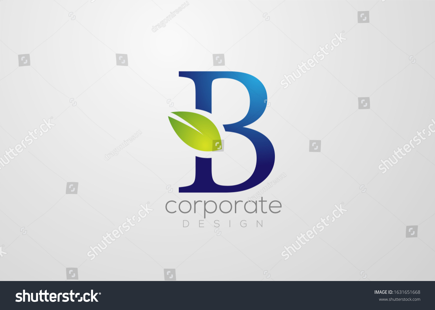 Green Leaf Alphabet Letter B Logo Icon Design - Royalty Free Stock ...