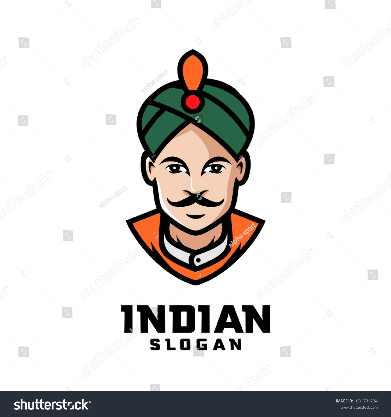 Indian chef character logo design cartoon - Royalty Free Stock Vector ...