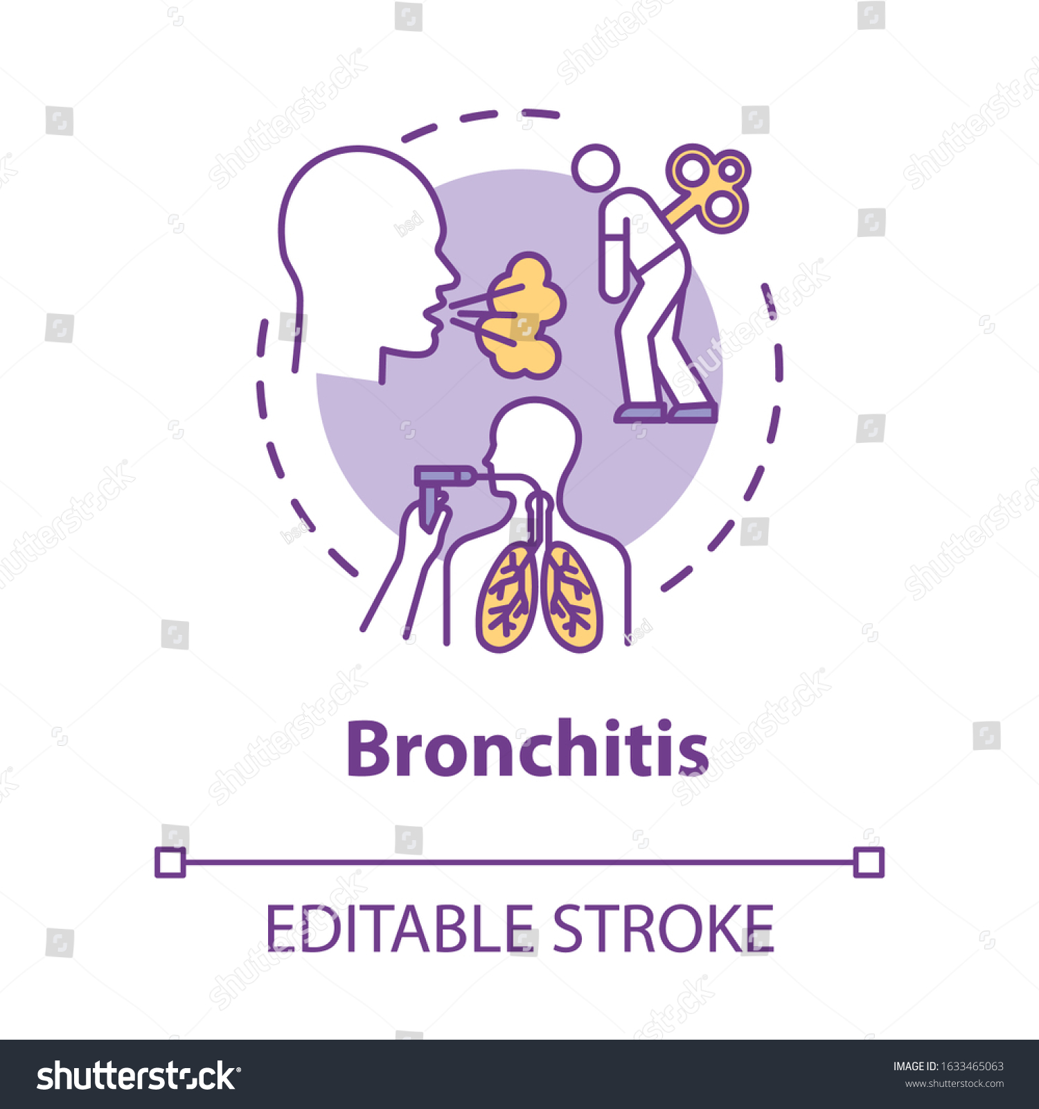 Bronchitis concept icon. Lung disease treatment. - Royalty Free Stock ...