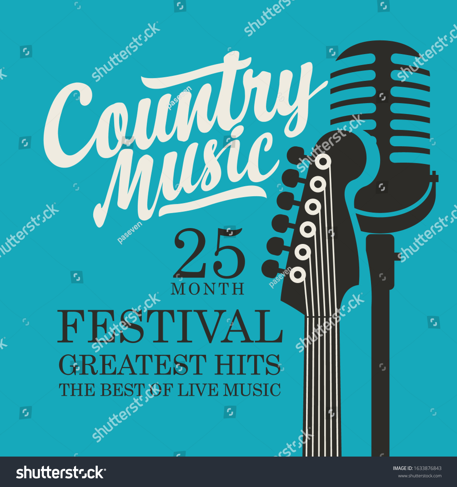 Vector poster for the country music festival Royalty Free Stock