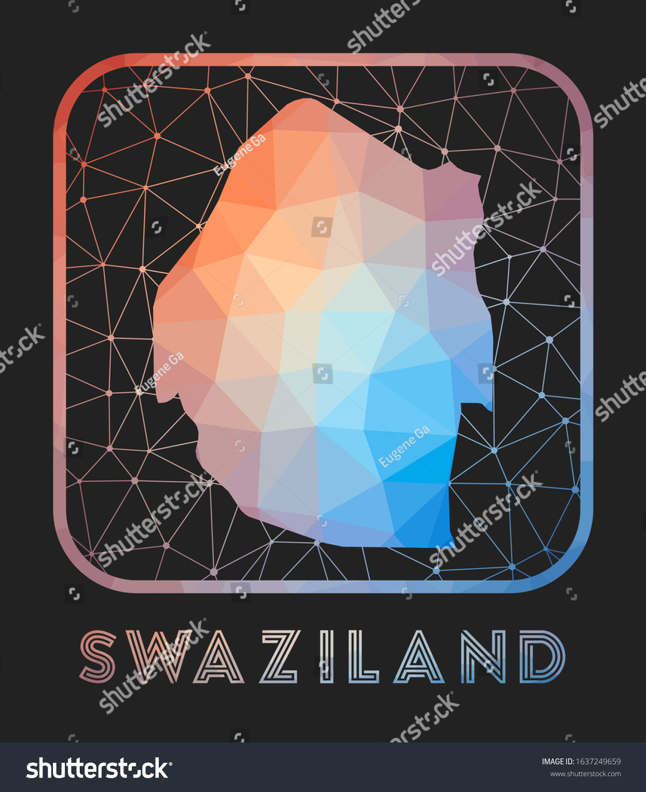 Swaziland Map Design Vector Low Poly Map Of The Royalty Free Stock