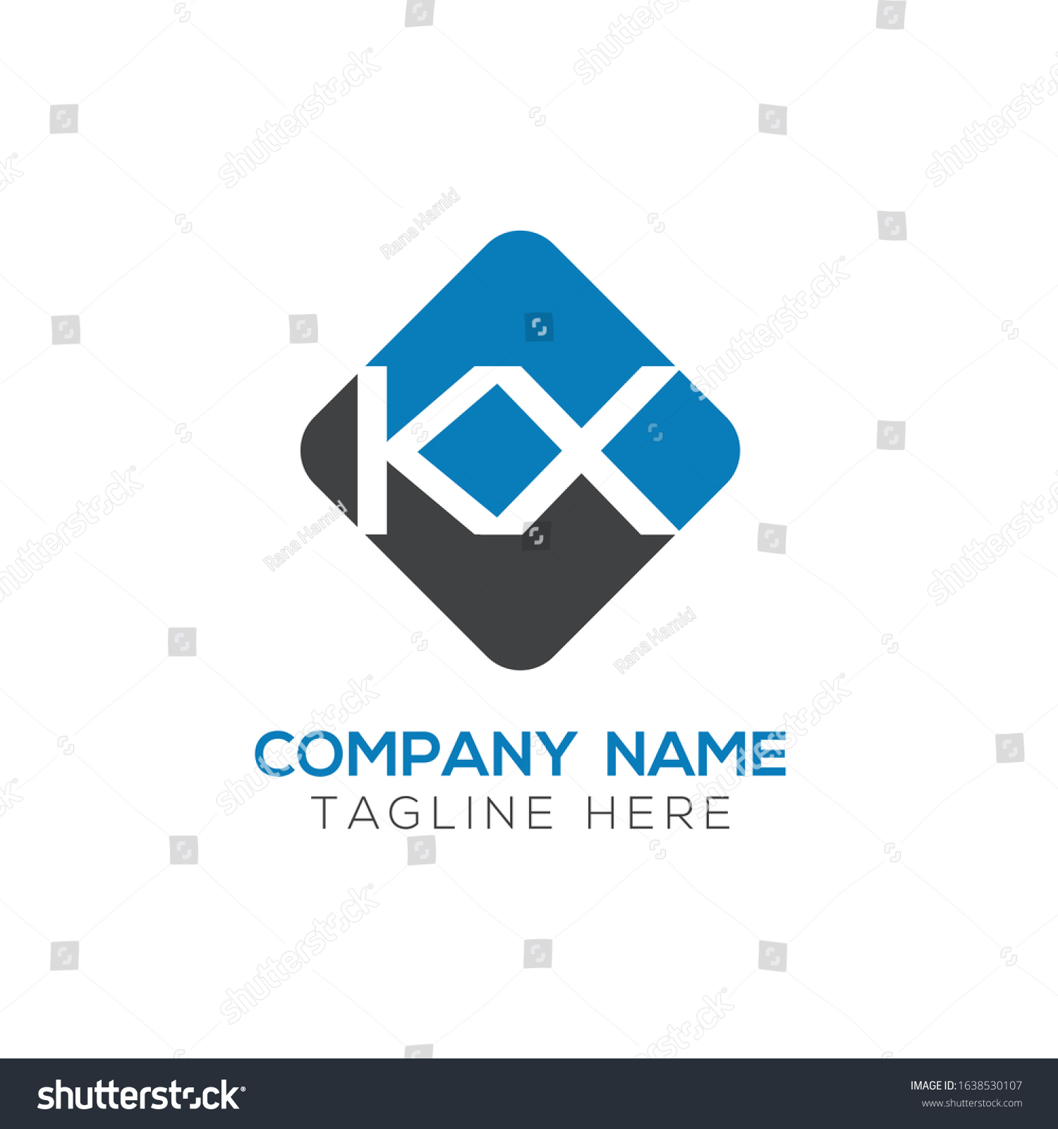 Initial Letter KX Logo Design vector Template. - Royalty Free Stock ...