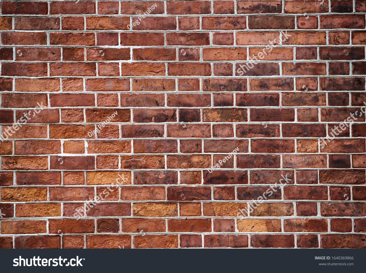 Red grunge brick wall, abstract background texture with old dirty and vintage style pattern #1640369866