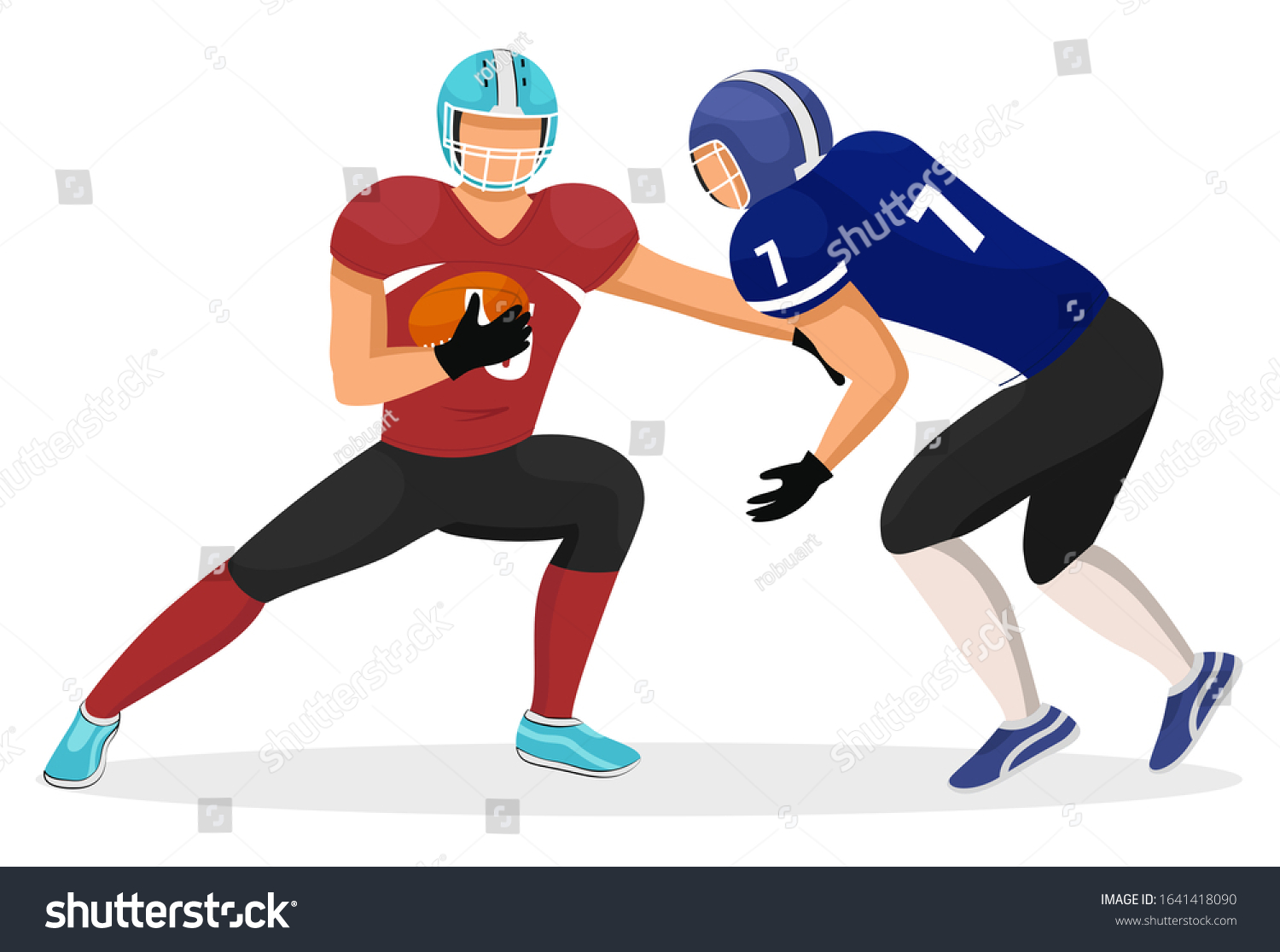 Two footballers from different teams playing in - Royalty Free Stock ...