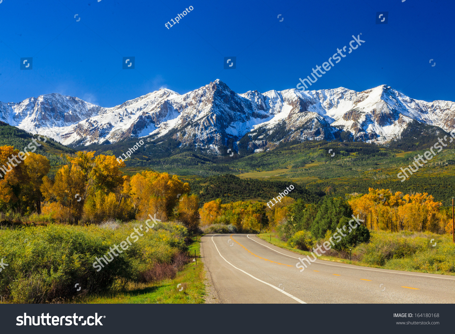 Countryside road, fall season in Colorado #164180168