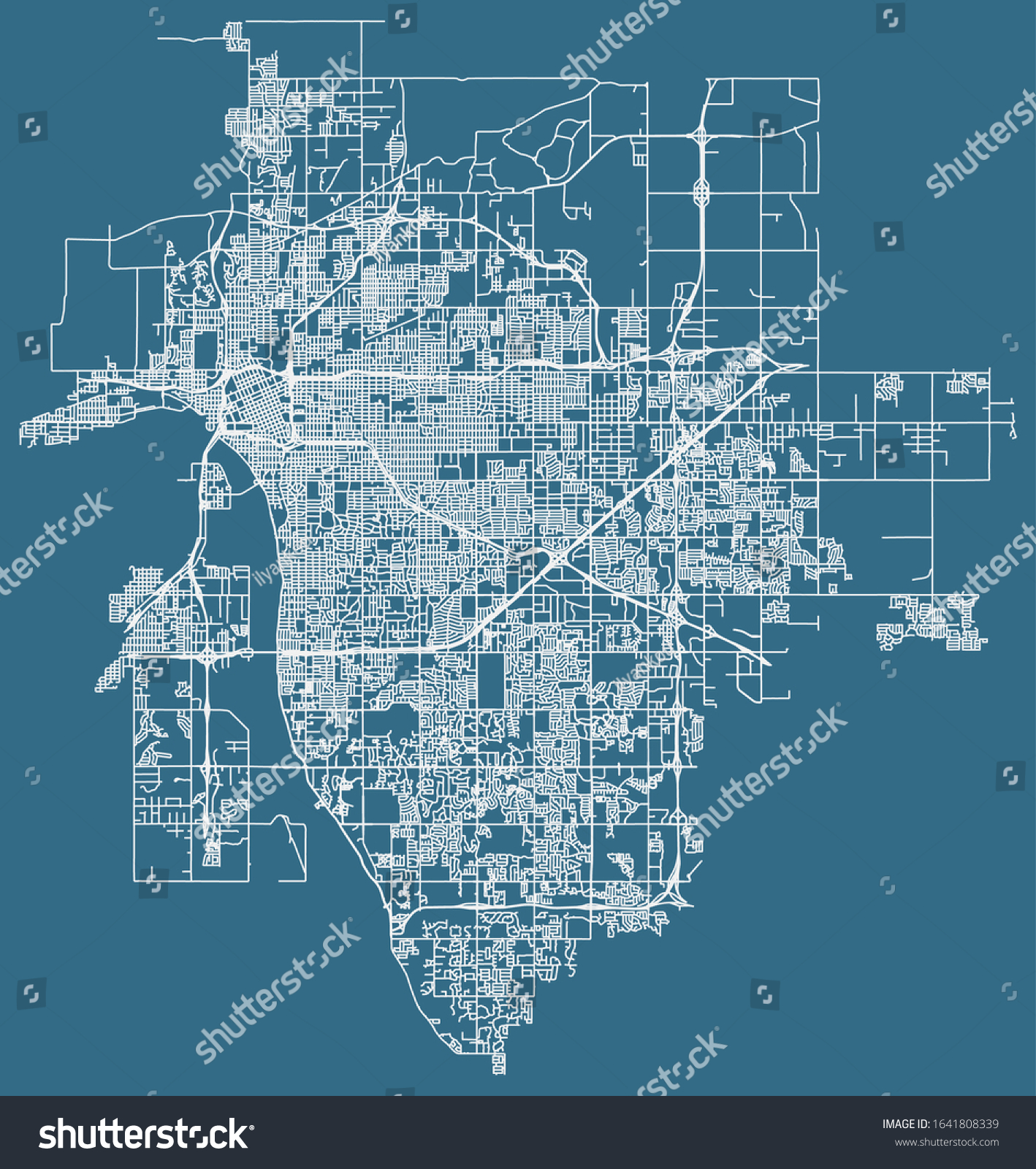 Road map of Tulsa, Oklahoma, USA - Royalty Free Stock Vector 1641808339 ...