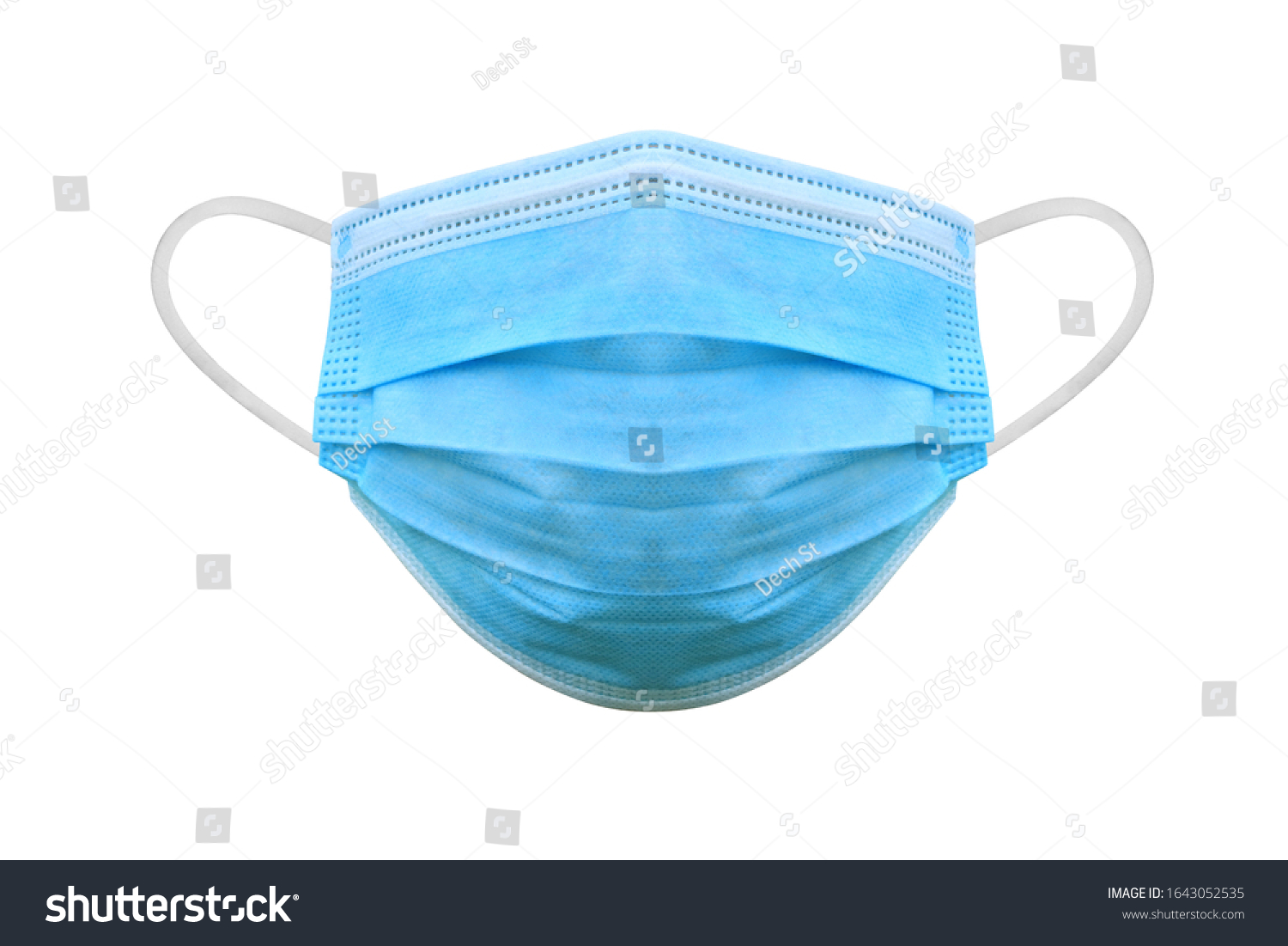 Medical protective mask on white background, Prevent Coronavirus, protection factor for wuhan virus, With clipping path #1643052535
