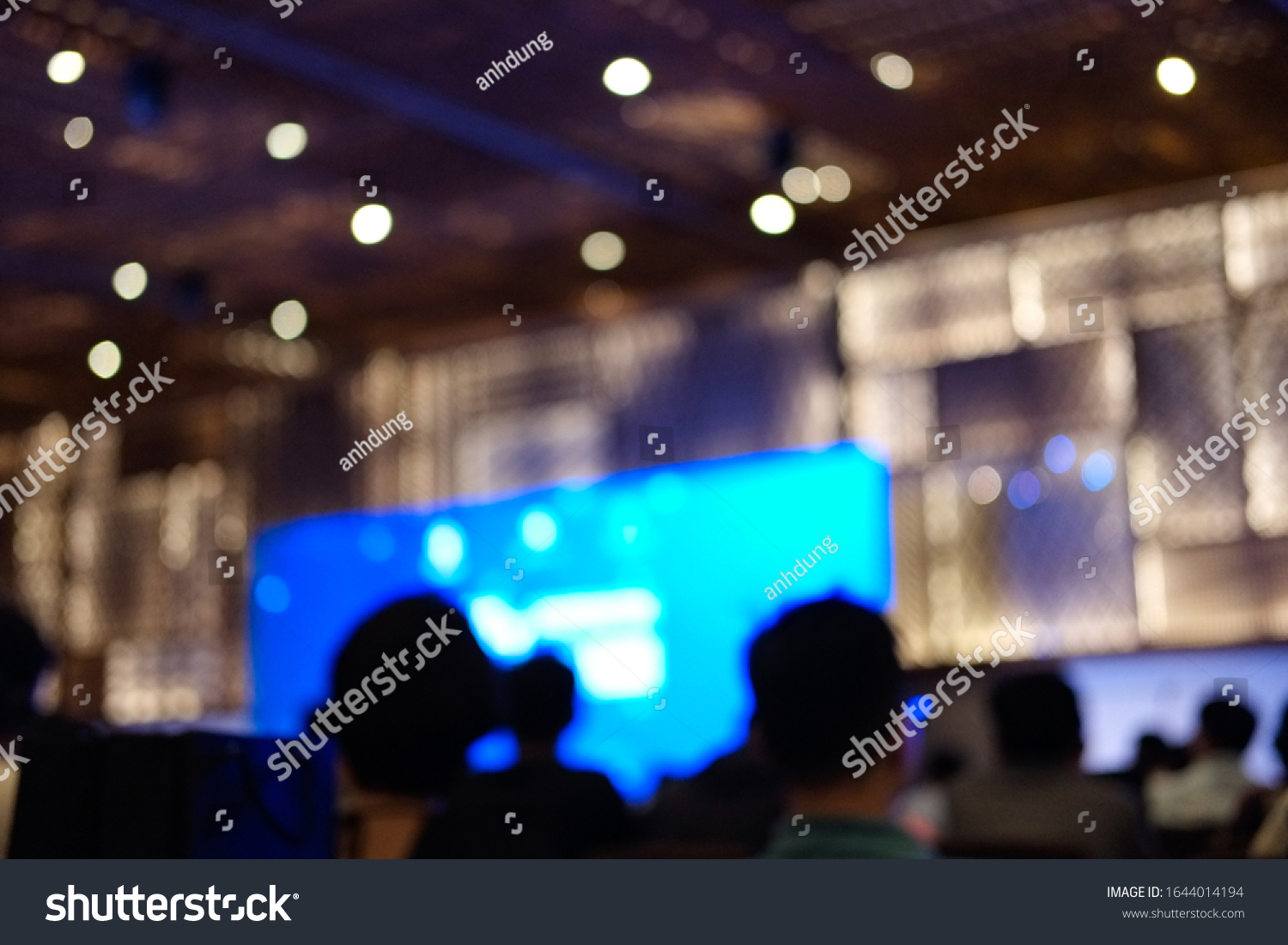 Blurred background, blurred people. Royalty high quality free stock of abstract blur and defocused of audience in a conference room. #1644014194