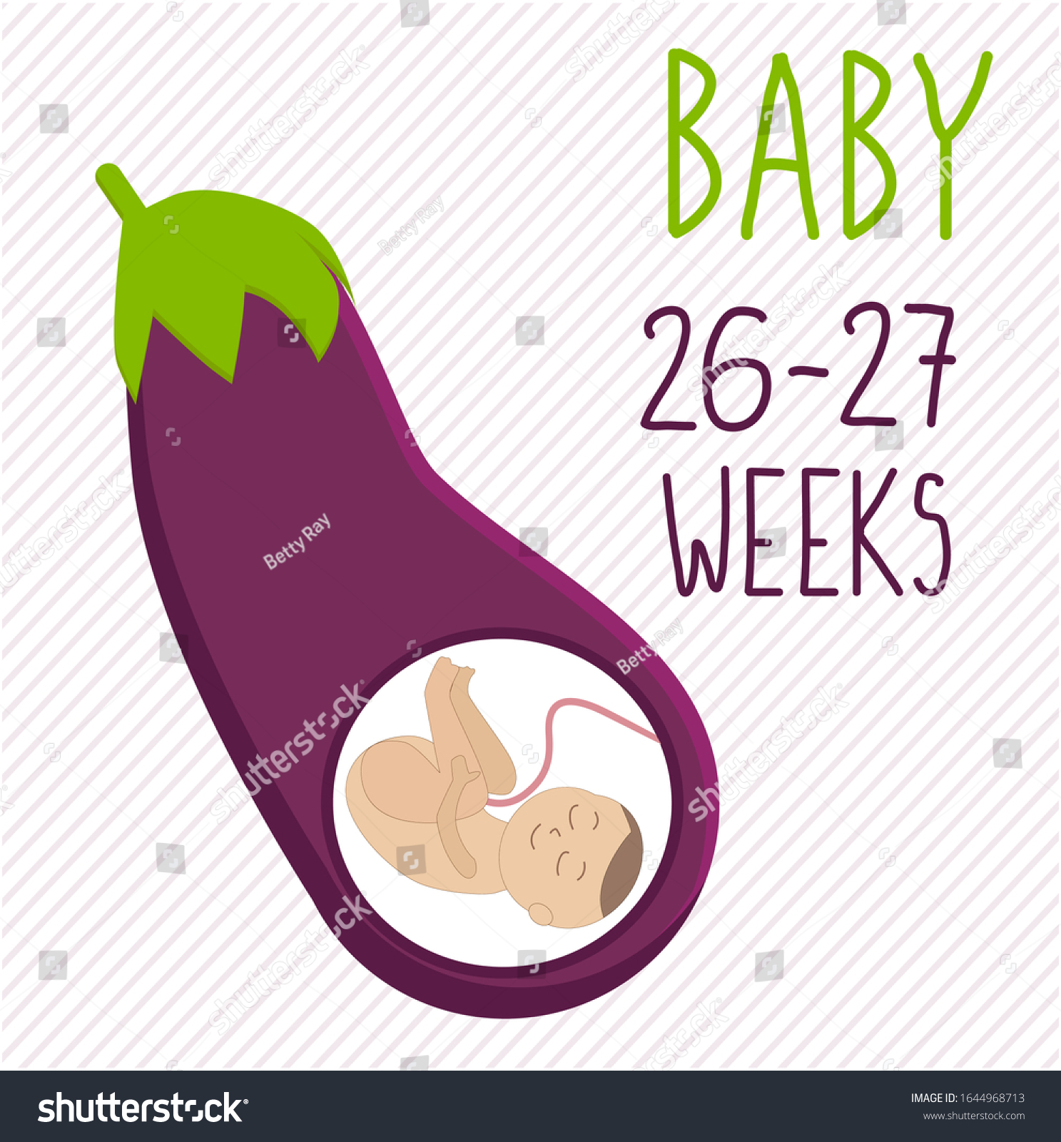 Eggplant. pregnancy development, size of embryo Royalty Free Stock