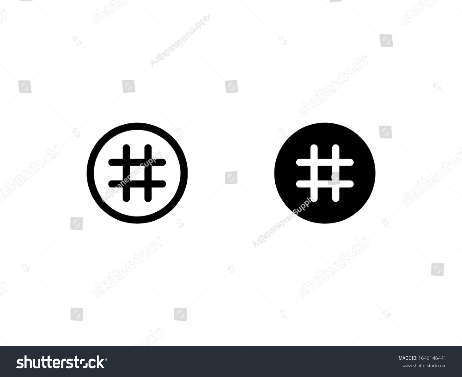 Hashtag icon. With outline and glyph style - Royalty Free Stock Vector ...