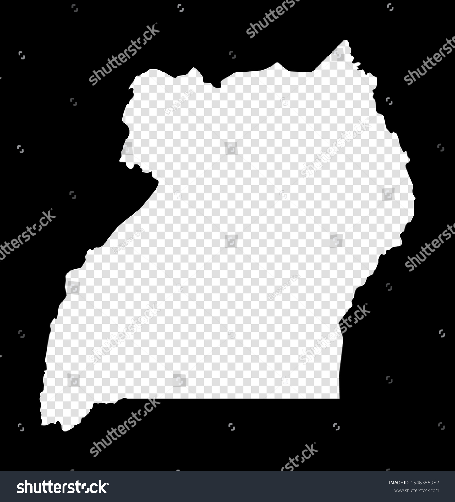 Stencil map of Uganda. Simple and minimal - Royalty Free Stock Vector ...