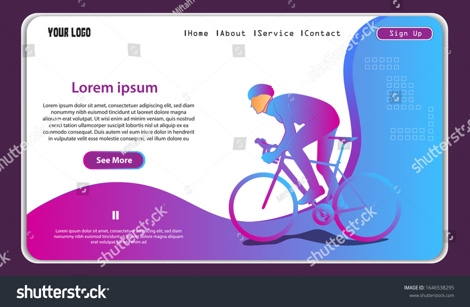 Landing page sport (Bycycle Edition) web design - Royalty Free Stock ...