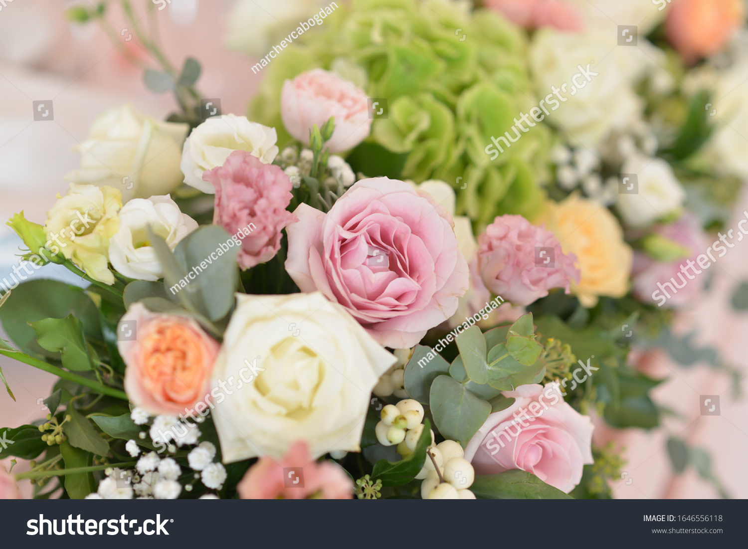 wedding flower arrangements on the table  #1646556118