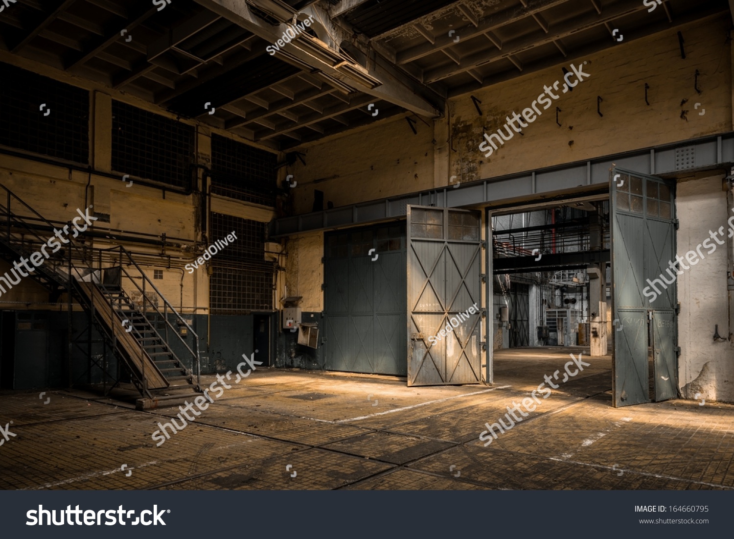 Industrial interior of an old factory #164660795