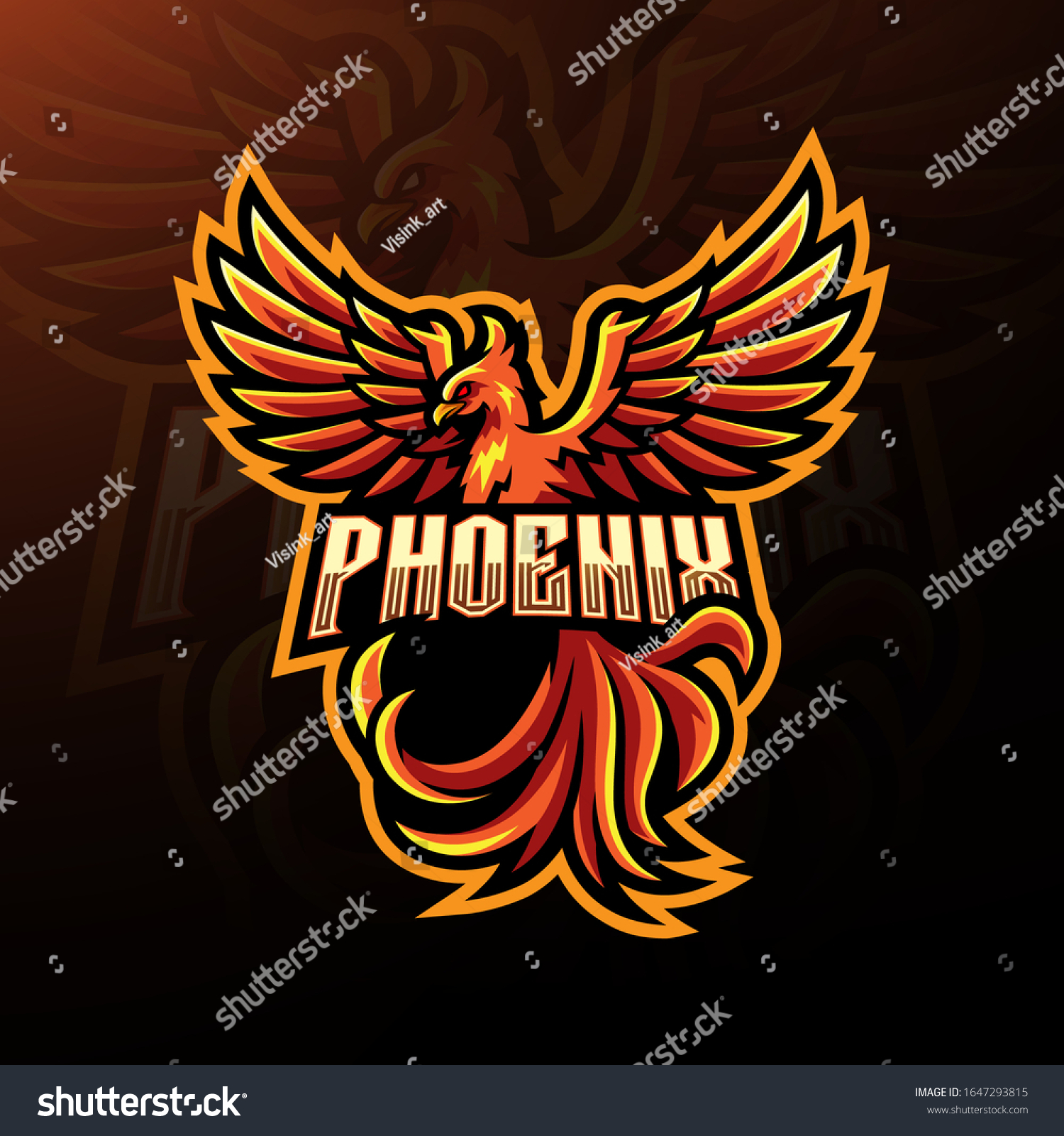 Phoenix Esport Mascot Logo Design Royalty Free Stock Vector Avopix Com