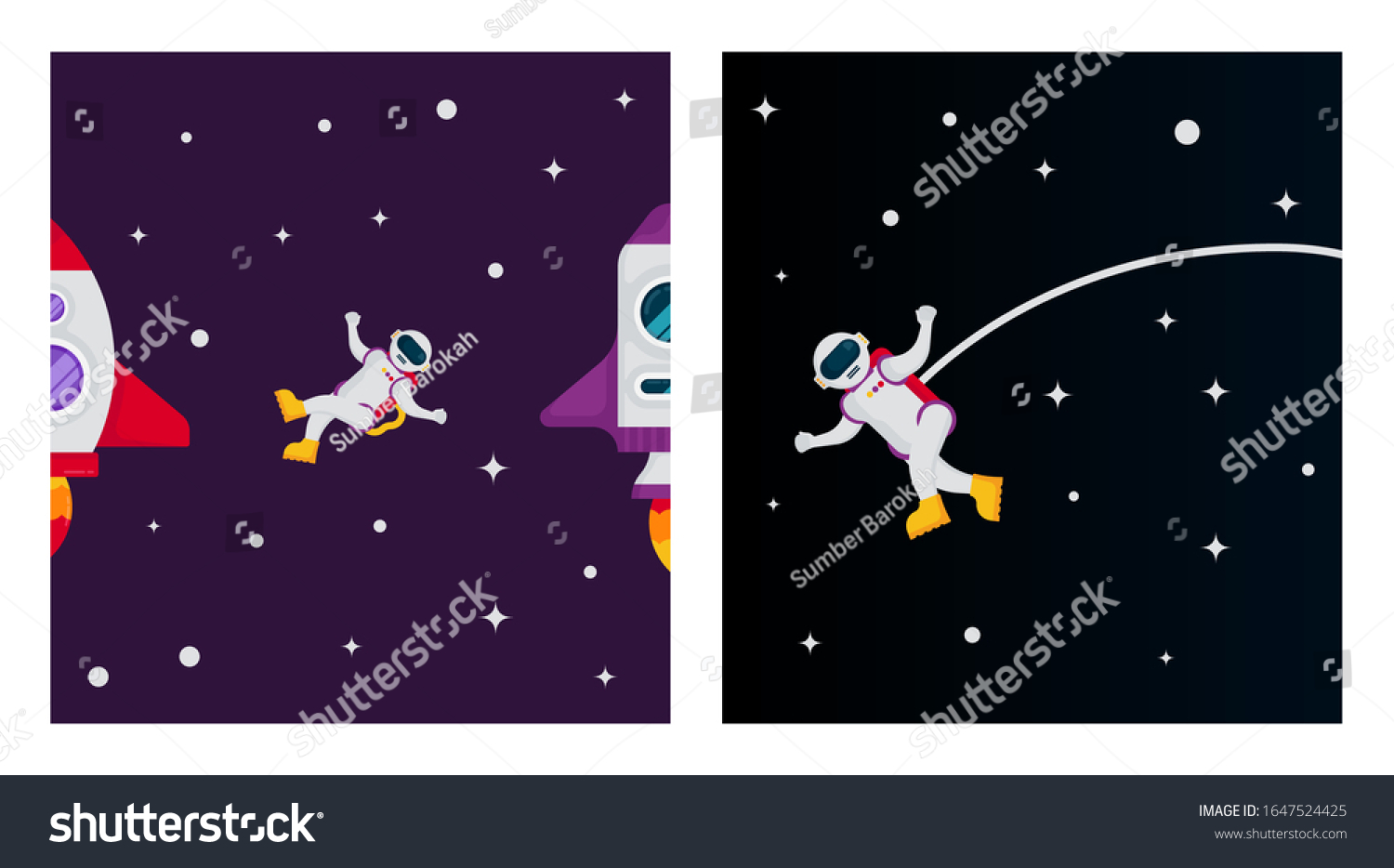 Flat Outer Space Background Illustration Vector Royalty Free Stock Vector 1647524425 0729