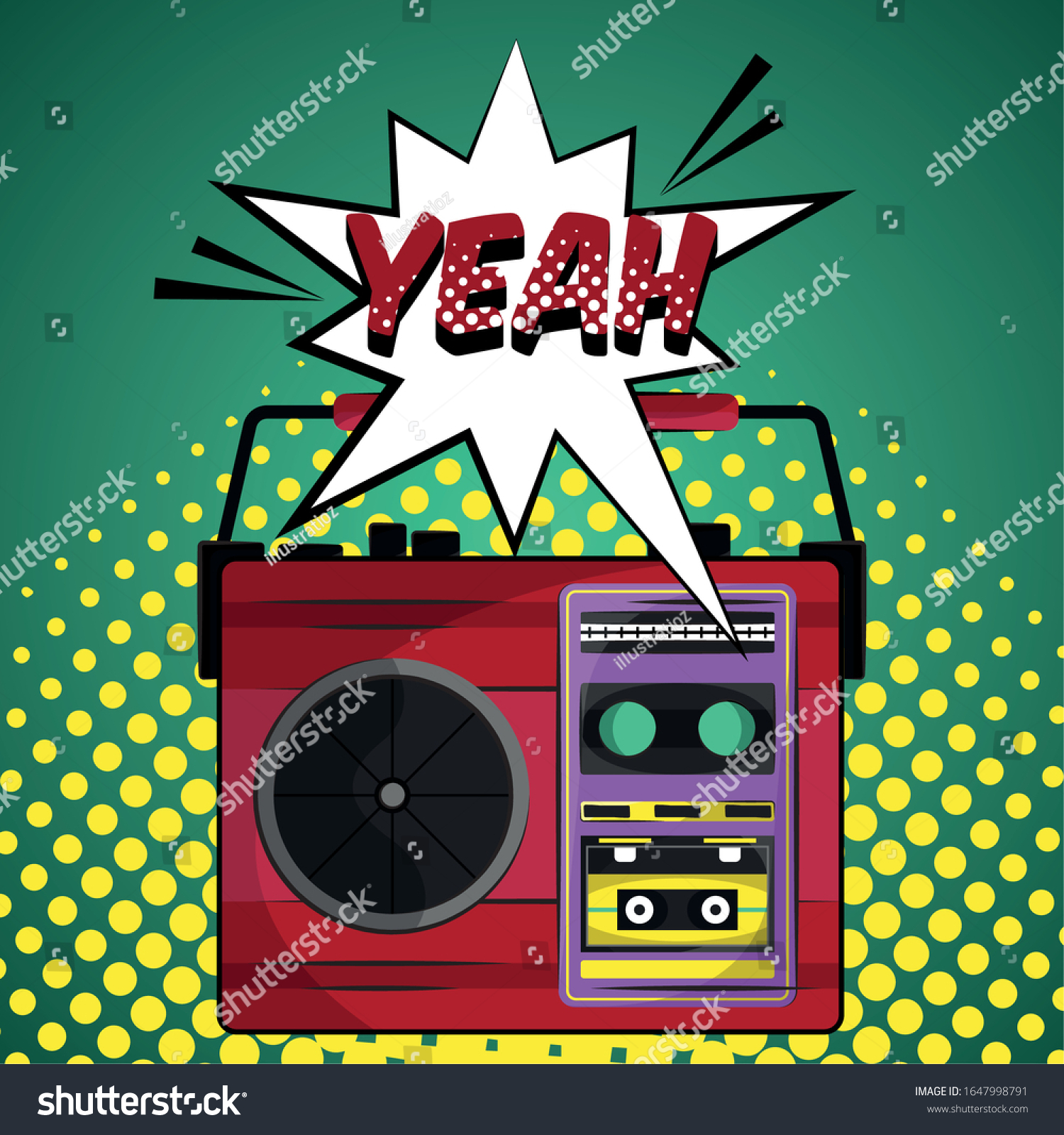 Vintage radio with a comic expression. Pop art - Royalty Free Stock ...