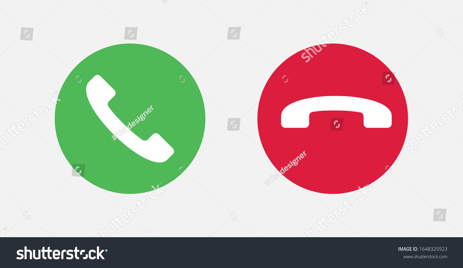 Answer and decline phone call buttons. Vector - Royalty Free Stock ...