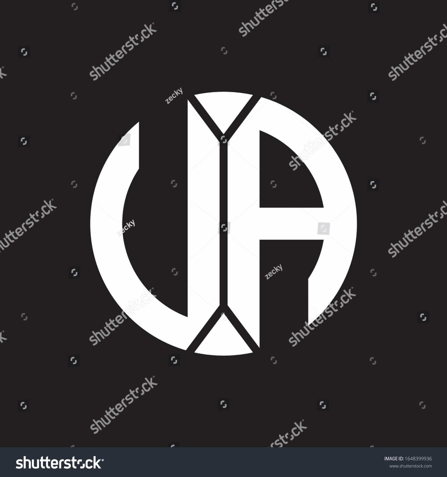 UA Logo monogram with piece circle ribbon style - Royalty Free Stock ...