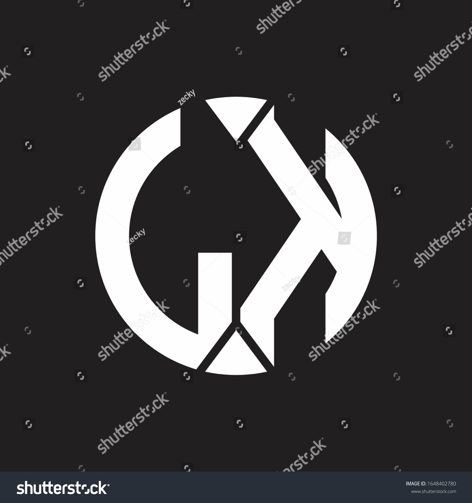 LK Logo monogram with piece circle ribbon style - Royalty Free Stock ...