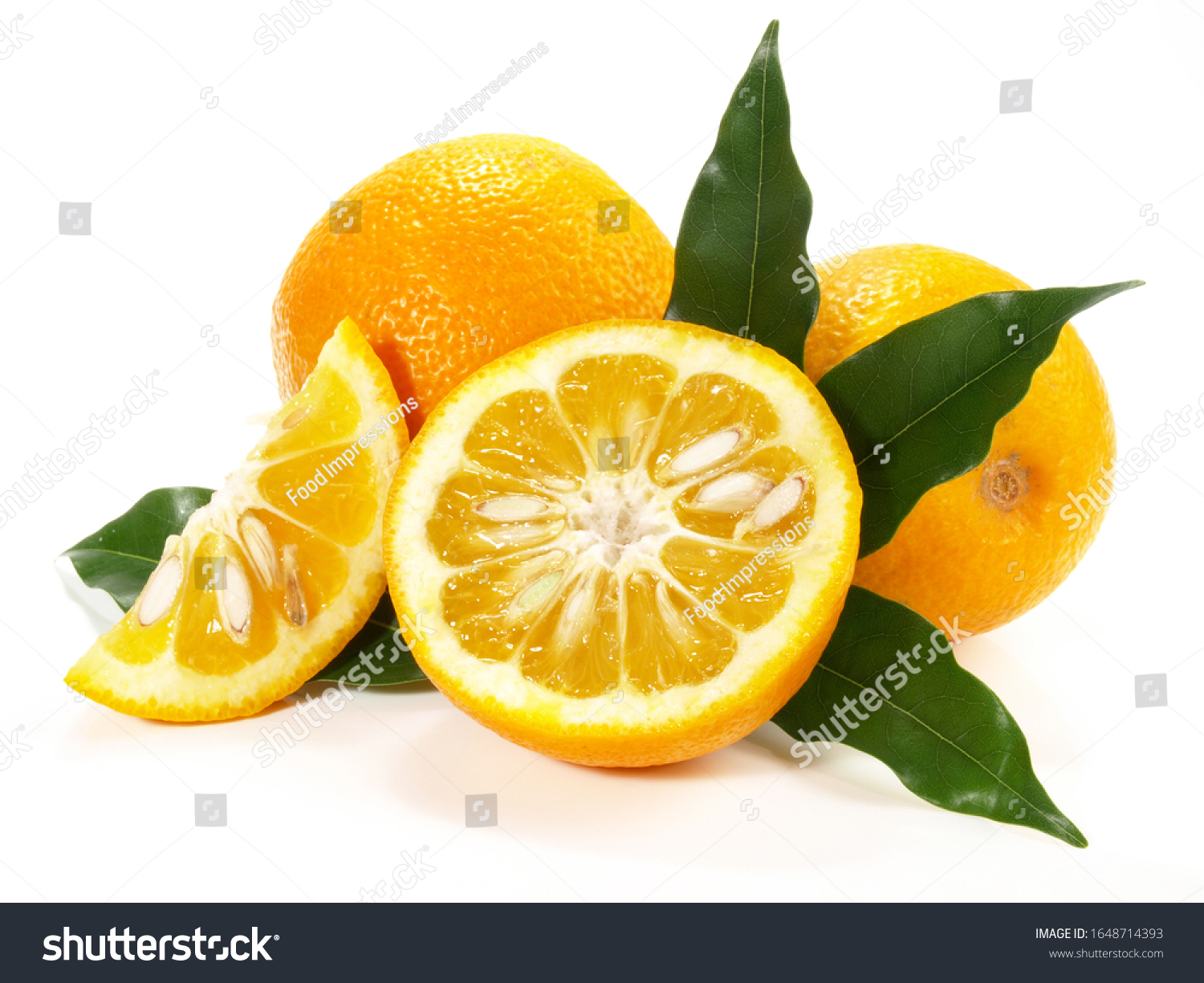 Bitter Orange Kumquat on white Background #1648714393