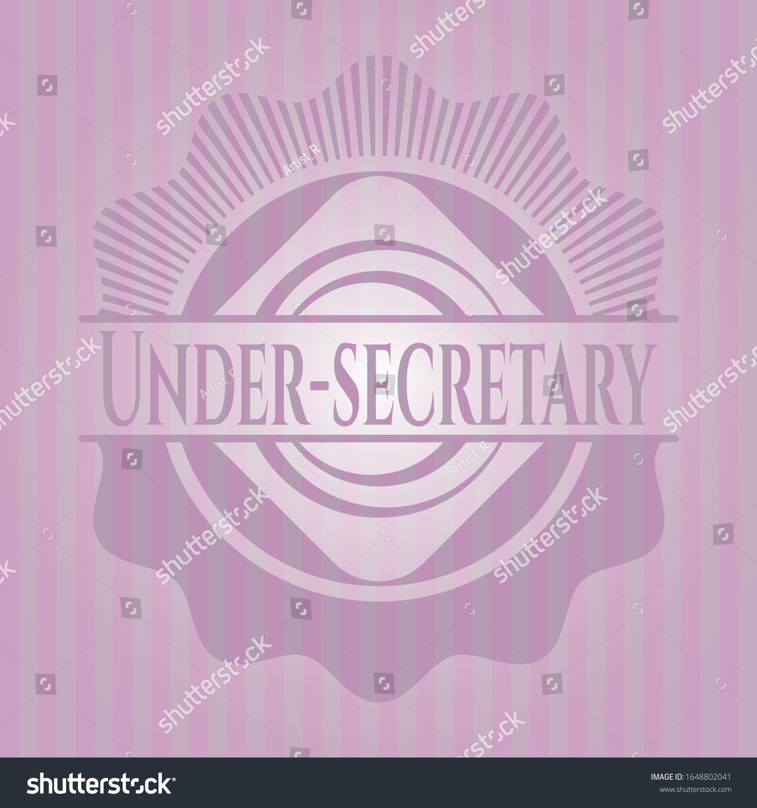 Under Secretary Vintage Pink Emblem Vector Royalty Free Stock Vector 1648802041 0678