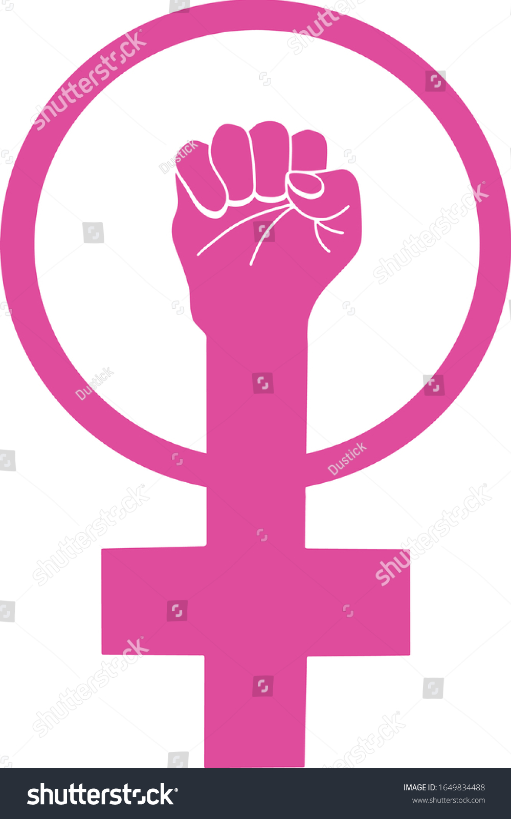 Vector Pink Symbol Of Feminism Feminist Symbol Royalty Free Stock
