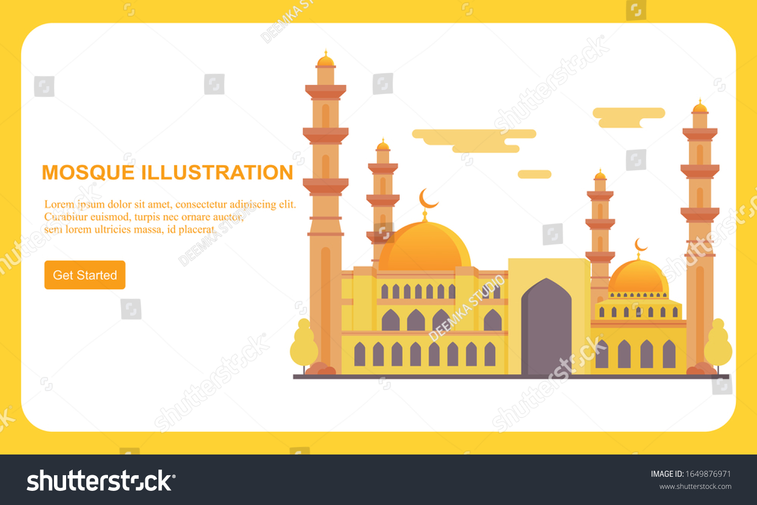 Islamic Mosque Building Flat Design Vector Royalty Free Stock Vector 1649876971 6931