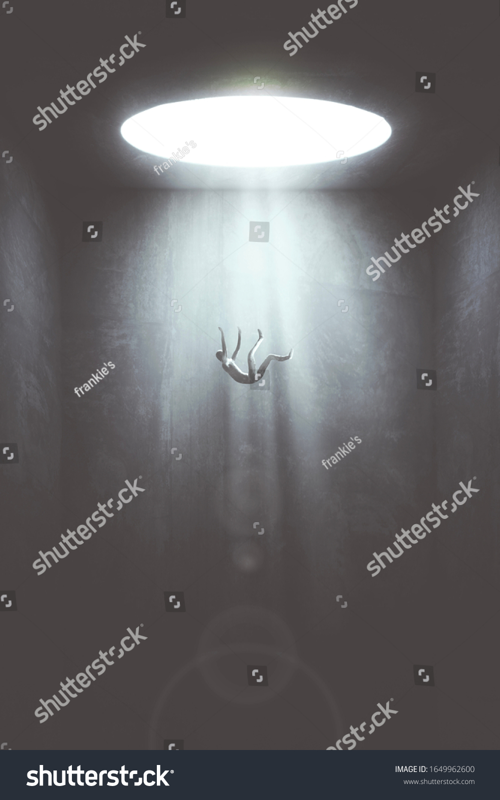 man falling in the void from big hole surreal concept #1649962600