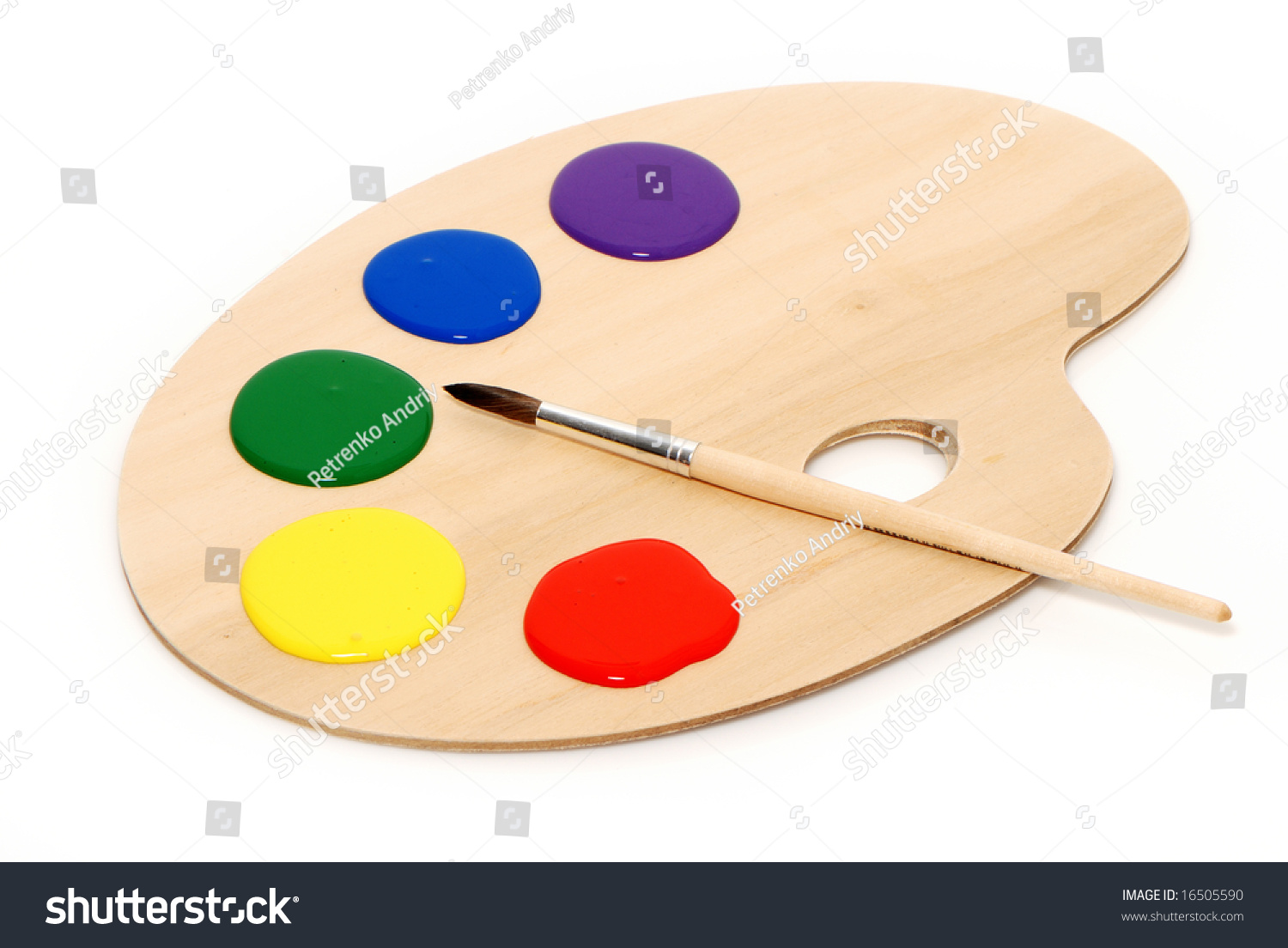 Artist's palette with multiple colors #16505590