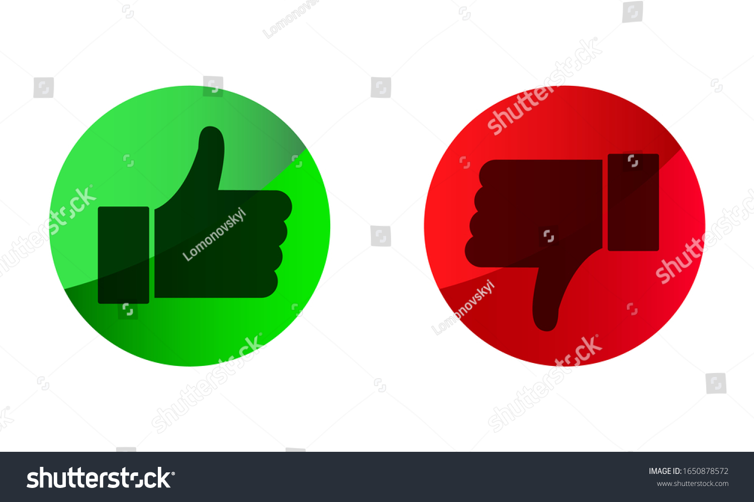 Like and Dislike vector flat Icons. Design - Royalty Free Stock Vector ...