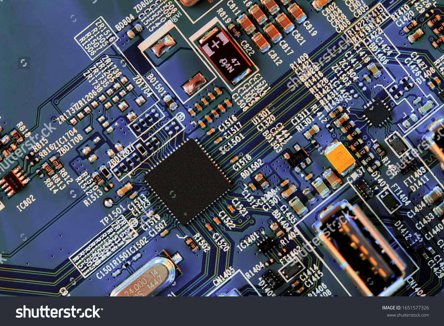 Electronic circuit board close up. #1651577326